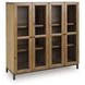 Wrenridge Gray Brown 4 Glass Door Accent Cabinet