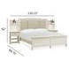 Silverwillow Egg Shell White and Cream King Upholstered Wall Panel Bed with 2 Nightstand and USB Charging