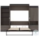 Orion Bark Gray And Graphite 124" Queen Murphy Bed And Multifunctional Storage With Drawers