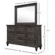 Calistoga Weathered Charcoal 9 Drawer Dresser with Rectangular Mirror