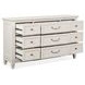 Silverwillow Egg Shell White 9 Drawer Dresser with Rectangular Mirror