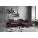 A761 Italian Leather Maroon Chaise RAF Sectional