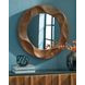 Aajon Brown Round Accent Wall Mirror