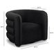Curves Black Performance Fabric Upholstered Swivel Accent Chair