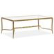 Serenelle Burnished Brass Rectangular Glass Top Cocktail Table