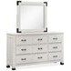 Harper Springs Silo White and Black 6 Drawer Dresser with Rectangular Mirror