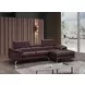 A761 Italian Leather Maroon Mini Chaise RAF Sectional