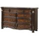 Bella Notte Brown Upholstered Sleigh Bedroom Set with USB Charging