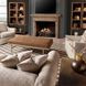 Mosaic Brown Leather Upholstered Rectangular Tobin Cocktail Ottoman