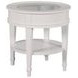 Structures White Round Glass Top End Table