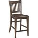 Kafe Mocha Performance Fabric Rake Back Counter Height Dining Chair