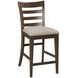 Kafe Mocha Performance Fabric Ladder Back Counter Height Dining Chair