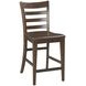 Kafe Mocha Performance Fabric Ladder Back Counter Height Dining Chair