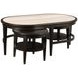 Showcase Sable Oval Travertine Top Nesting Cocktail Table