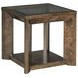 Hidden Treasures Burl Medium Stain Square Glass Top End Table