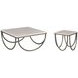 Hidden Treasures White and Gray Square Limestone Top Occasional Table Set