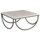 Hidden Treasures White and Gray Square Limestone Top Occasional Table Set