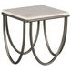 Hidden Treasures White and Gray Square Limestone End Table