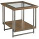 Ingrid Brown and Gray Rectangular Glass Top End Table