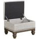 Maribelle Brown Rectangular Storage Ottoman with Nailhead