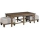 Maribelle Dark Stain Rectangular Nesting Cocktail Table with Ottoman