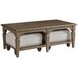 Maribelle Dark Stain Rectangular Nesting Cocktail Table with Ottoman