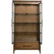 Gillian Warm Brunette 2 Door Display Cabinet with 1 Drawer and LED Light
