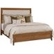 Affinity Cherry California King Upholstered Panel Bed with Nailhead Trim