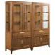 Aspire Summit Medium Stain 4 Door Display Cabinet with LED