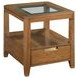 Aspire Clarity Medium Stain Square Glass Top End Table
