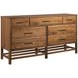 Monogram Walnut Pinehurst Medium Stain Upholstered Panel Bedroom Set