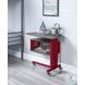 Cargo Red Rectangular Accent Table with Wall Shelf