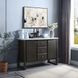 Madan Gray Oak and White 2 Door Marble Top Server