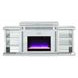 Noralie Silver and Gray 82" Fireplace with LED and Bluetooth