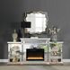 Noralie Silver and Gray 82" Fireplace with LED and Bluetooth