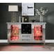 Noralie Silver 2 Glass Door Wine Cabinet with LED