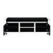 Noralie Black Upholstered Accent Storage Bench with 2 Doors