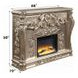 Sorina Antique Silver Rectangular Electric Fireplace