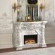 Adara Antique White Rectangular Electric Fireplace