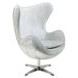 Brancaster Vintage White Leather Upholstered Swivel Accent Chair with Nailhead Trim
