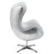Brancaster Vintage White Leather Upholstered Swivel Accent Chair with Nailhead Trim