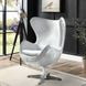 Brancaster Vintage White Leather Upholstered Swivel Accent Chair with Nailhead Trim