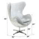 Brancaster Vintage White Leather Upholstered Swivel Accent Chair with Nailhead Trim