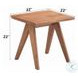 Velentina Natural Square End Table