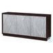 Geranio Metallic Silver and Walnut 3 Door Console Cabinet