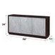 Geranio Metallic Silver and Walnut 3 Door Console Cabinet