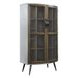Brancaster Oak and Silver 2 Glass Door Bar Cabinet