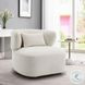Darius Beige Boucle Accent Chair with Pillow