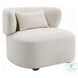 Darius Beige Boucle Accent Chair with Pillow