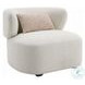 Darius Beige Boucle Accent Chair with Pillow
